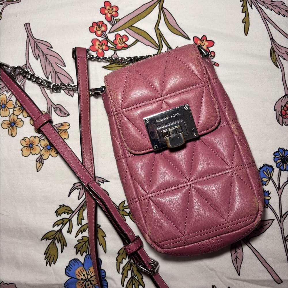 Michael Kors Mauve Quilted Crossbody Bag